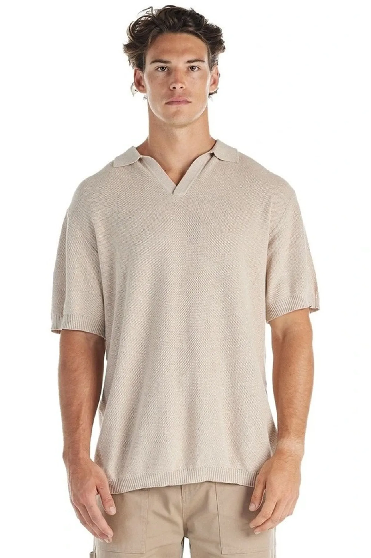 High-End Finish St Tropez Short Sleeve Shirt Oat