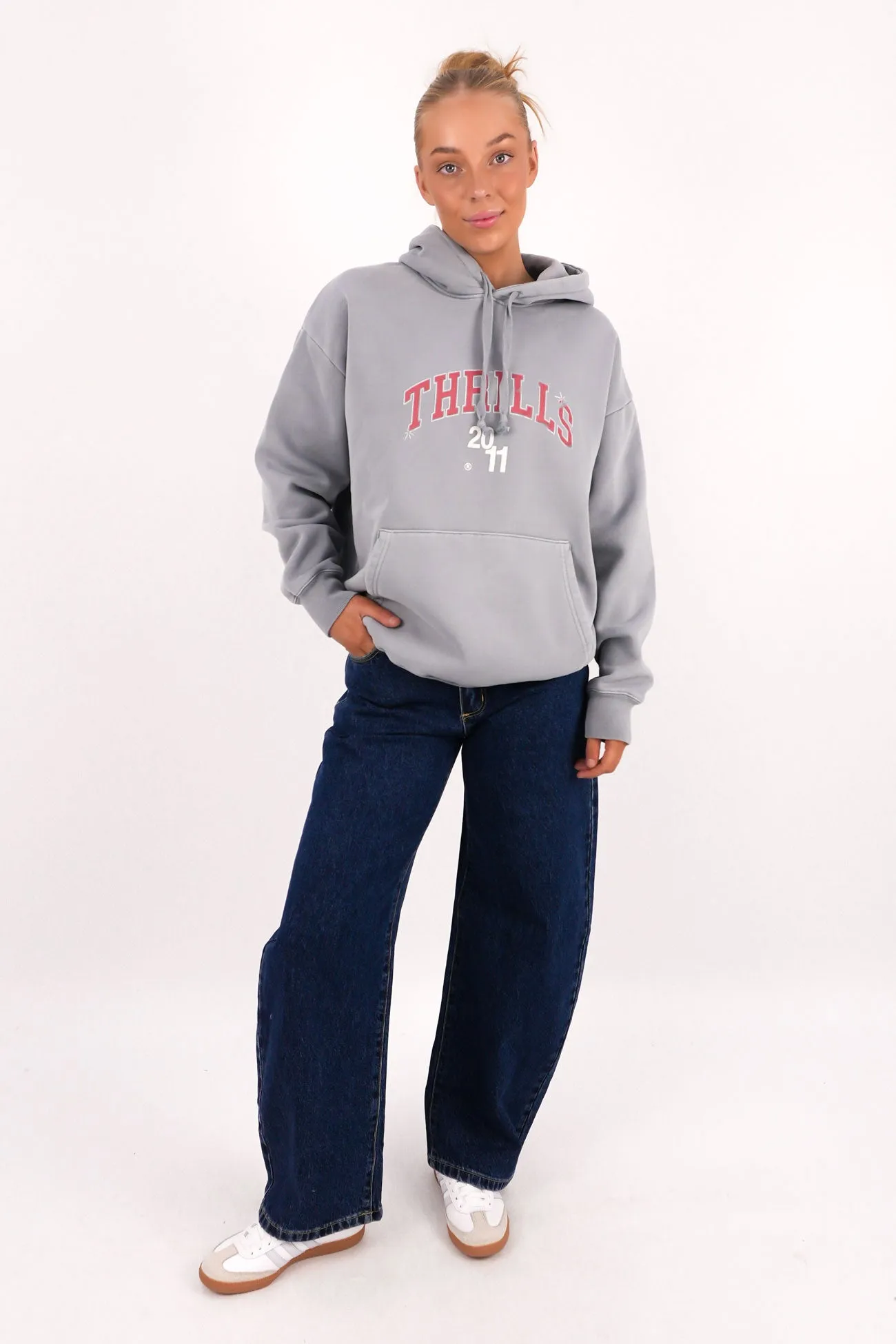 WindResistant Coating Simple Detail Stadium Fleece Hood Smog