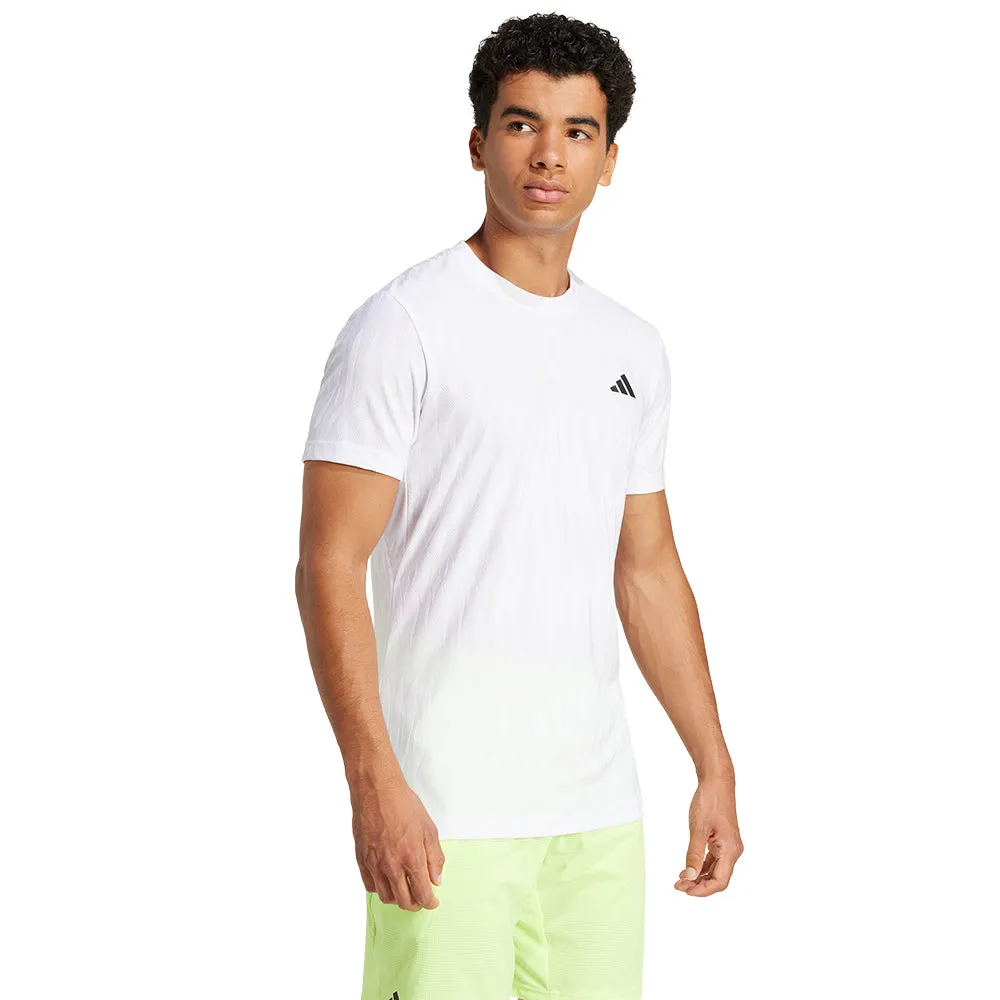 stain guard adidas Men's Freelift Tee - White Fantasy Glow Dance Flow
