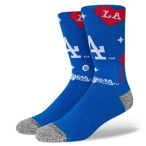 Stance Los Angeles Dodgers Landmark Crew Socks Multi-Purpose Smooth Fabric