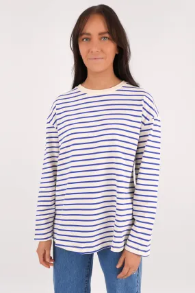 Meeting Stelle Long Sleeve Tee Blue Stripe