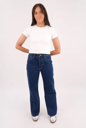 Acid Wash Effect Stevie Relaxed Jean Deep Blue