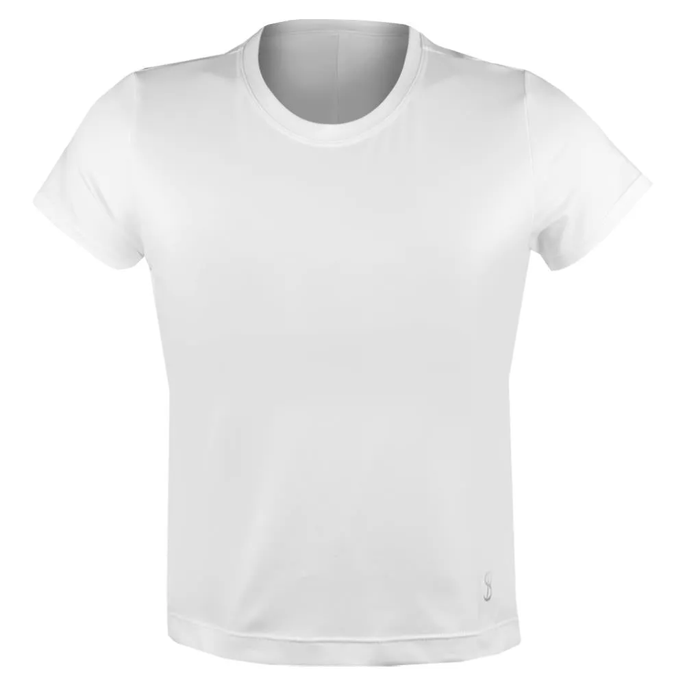 Sofibella Girls Allstars Short Sleeve Top - White Cool Motion MoistureWicking LayeredPaneling