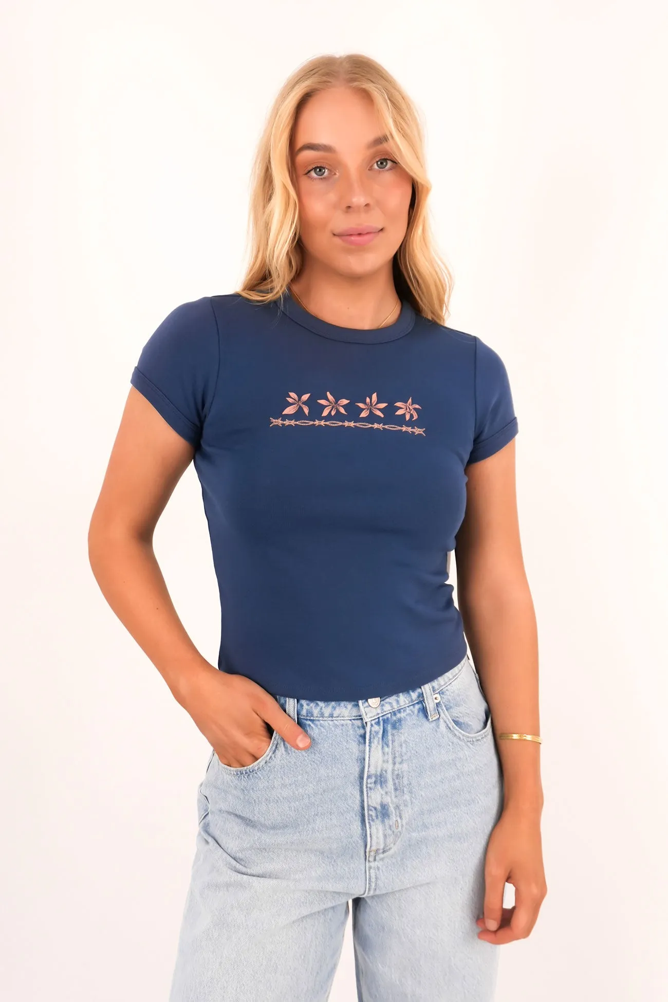Functional Comfort Light Casual Wear Stoney Time Ringer Tee Harbor Blue