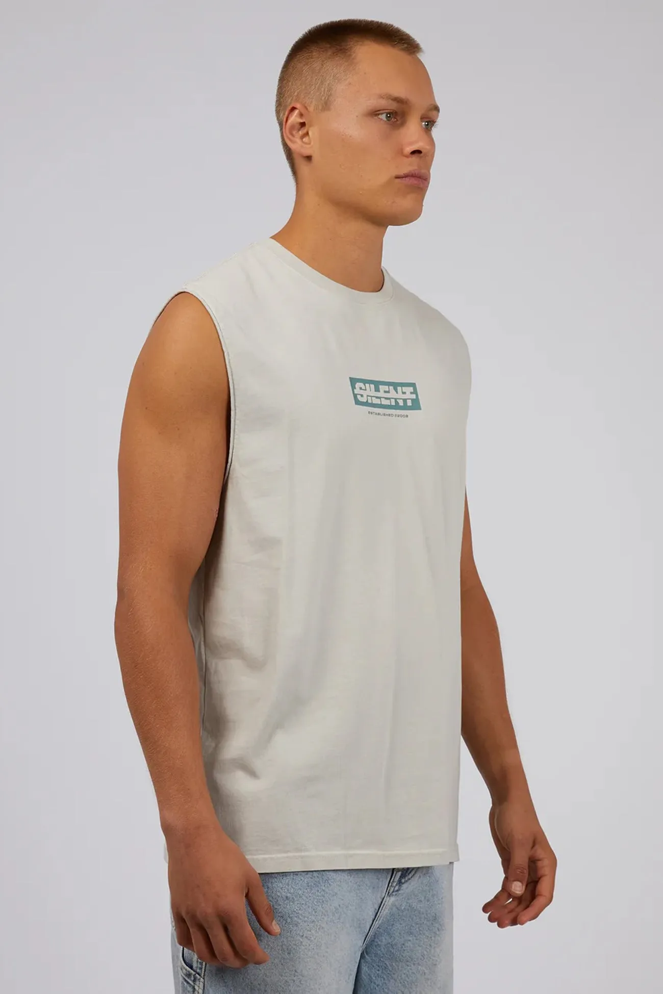 Straight Edge Muscle Grey Non Chafing Seams
