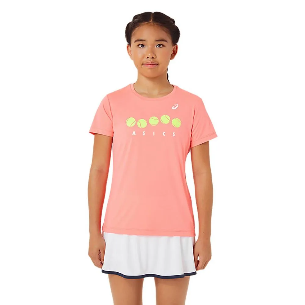 Tight Fit high - end craftsmanship Asics Girls Graphic Tennis Shirt - Guava