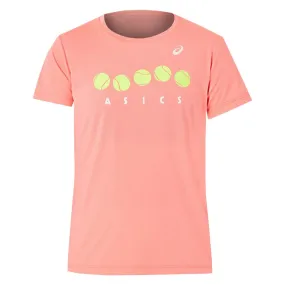 Asics Girls Graphic Tennis Shirt - Guava Cashmere material