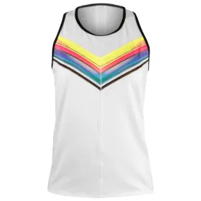 Cuffed Streamlined Shape Lucky In Love Women's Off Tropic Tie Back Tank - White