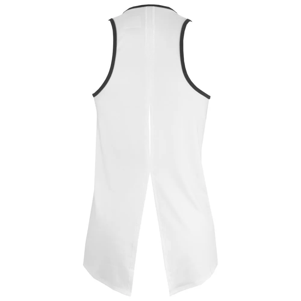 Comfort Cushion Streamlined Shape Lucky In Love Women's Off Tropic Tie Back Tank - White