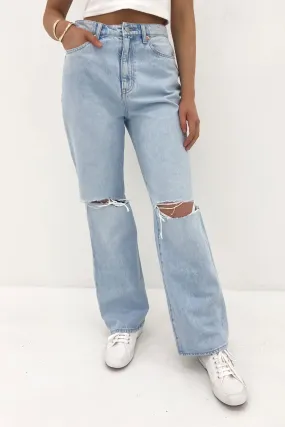 Sustainable Dye Methods Hi Baggy Jean Blue Reflection