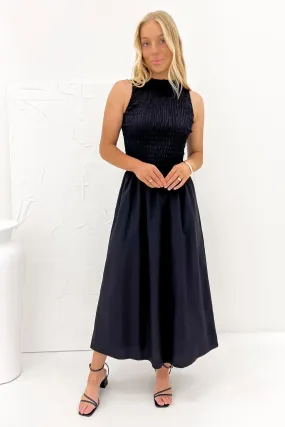 Karina Midi Dress Black Relaxed Mood