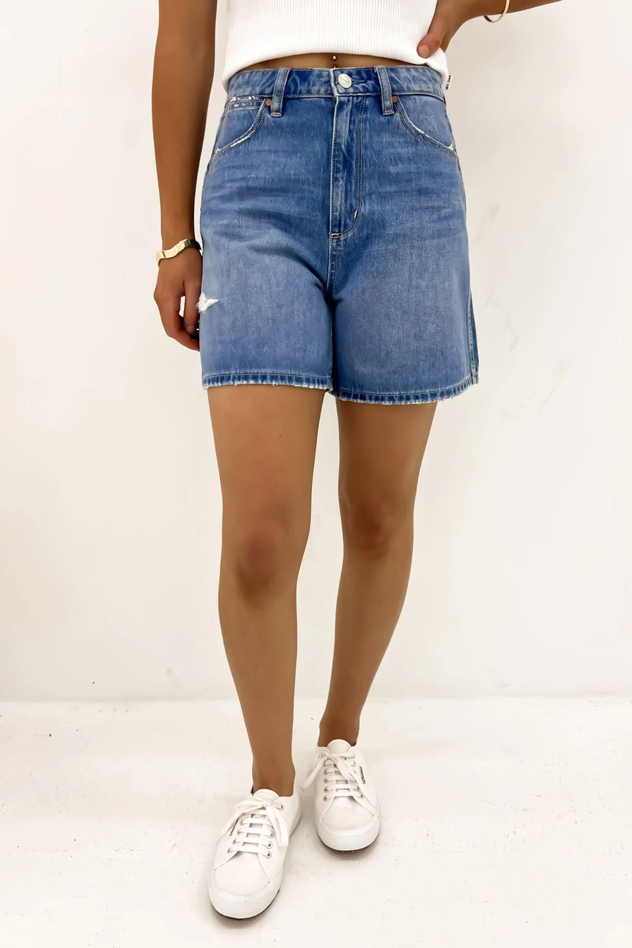 Contemporary Design High A-Line Short Blue Cult