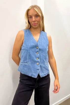 relief Danny Denim Vest Light Blue