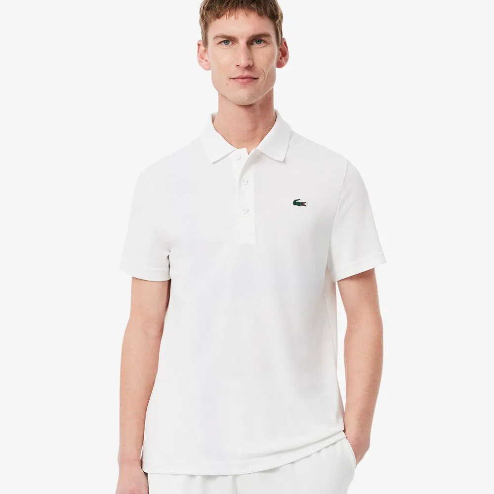 stain - resistant absorbent Stretchable Fabric Lacoste Men's Novak Djokovic Tennis X Polo - White
