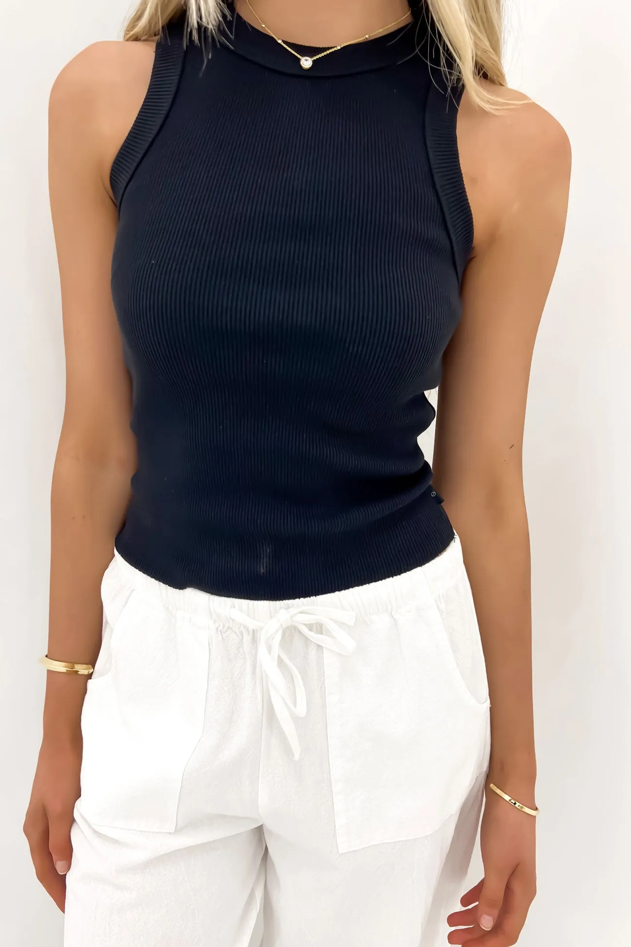 camouflage color Adjustable Drawstrings Pia Tank Black