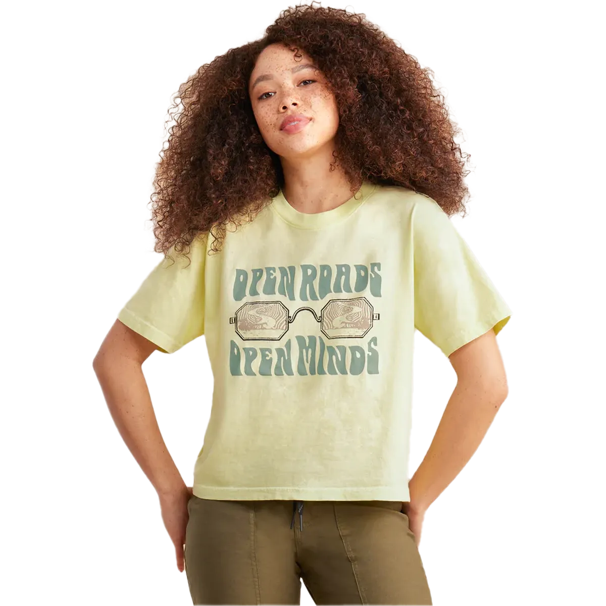 Women's Open Roads Boxy Crop Tee WrinkleResistant Fashionable Fit