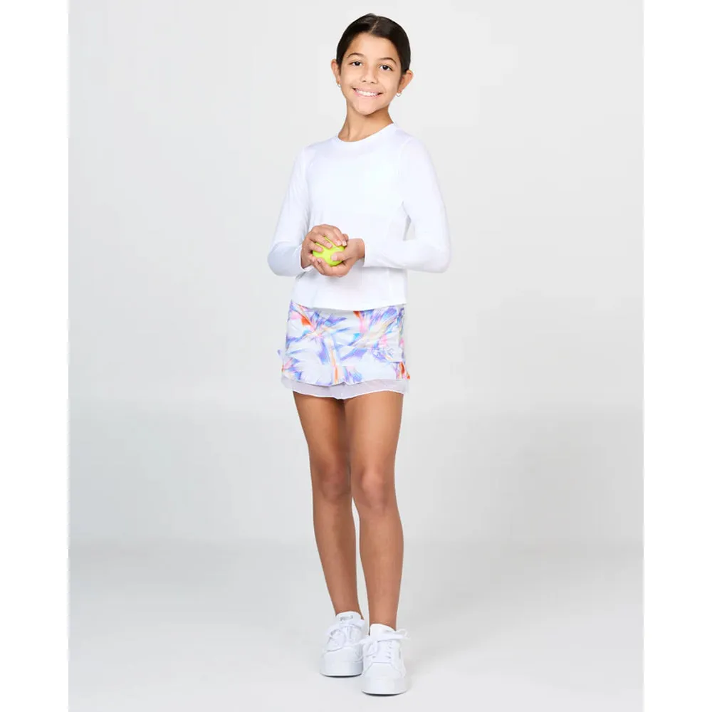 Minimalist Sturdy Buttons Sofibella Girl's UV Colors Ruffle Skort - Magic Rays