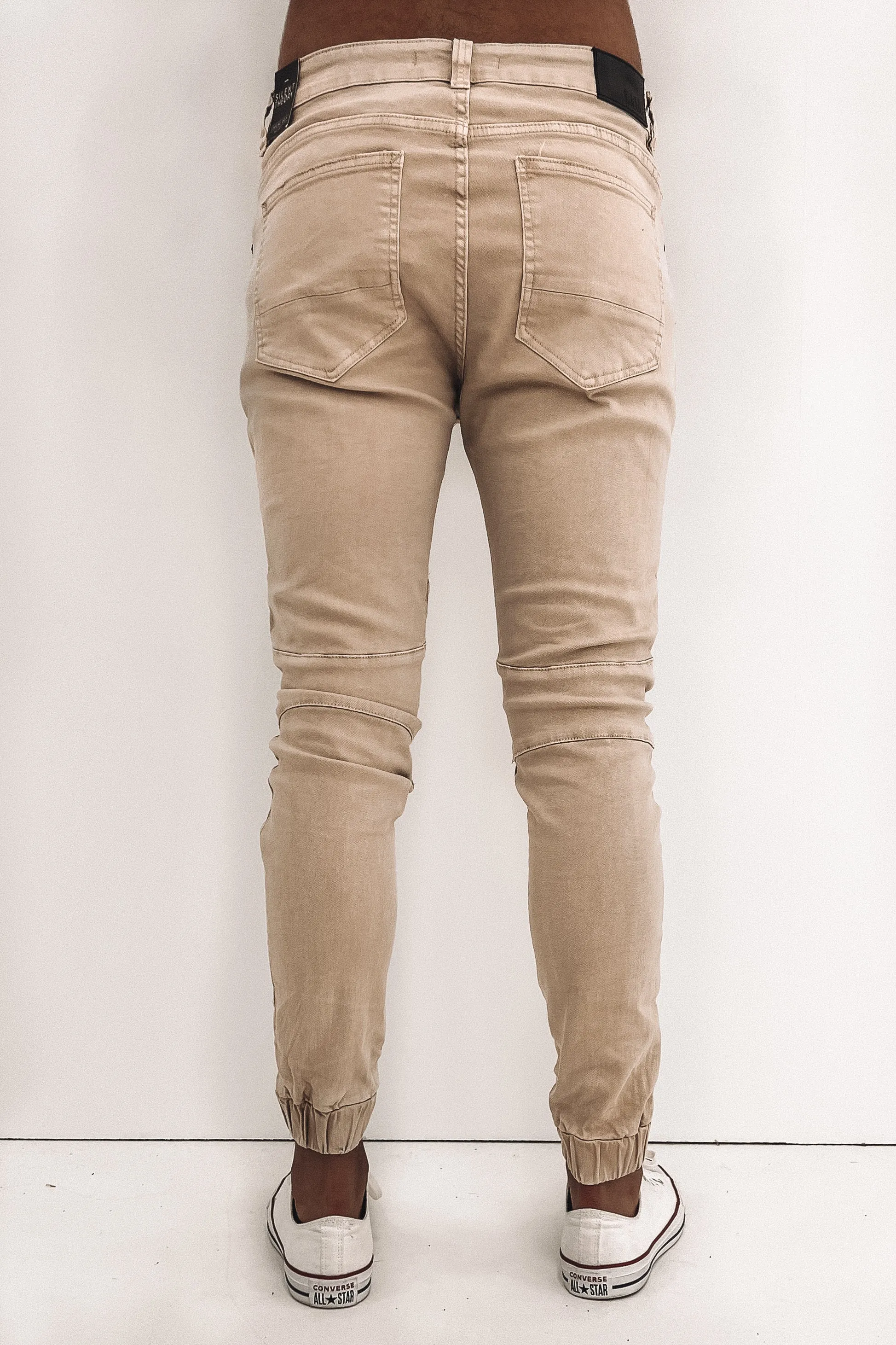 Office Casual Lightweight Earthy Nature Lover Strung Out Moto Cuffed Jean Trashed Oatmeal