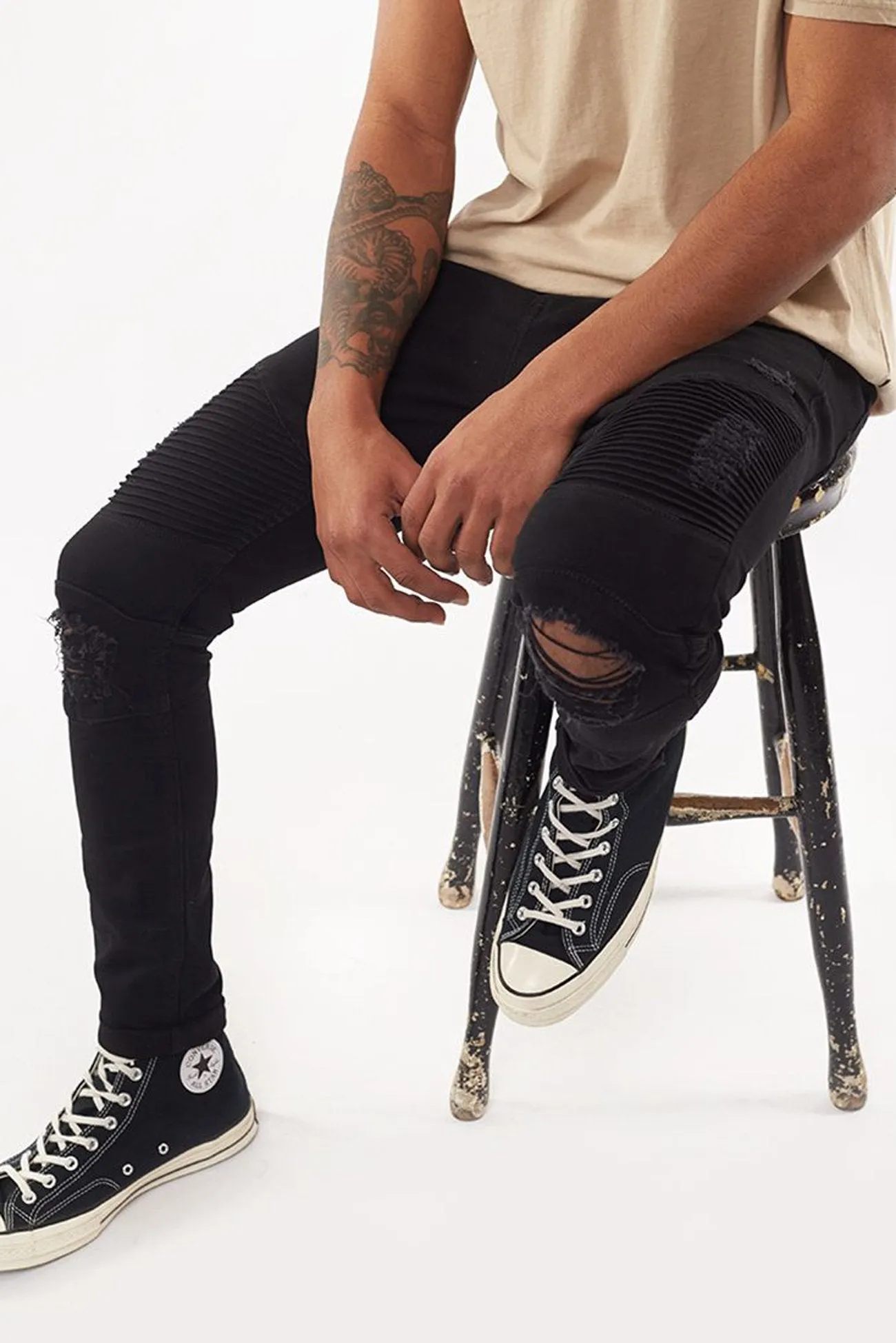Friction Free Inner Lining Classic Office Wear Strung Out Moto Jean Black