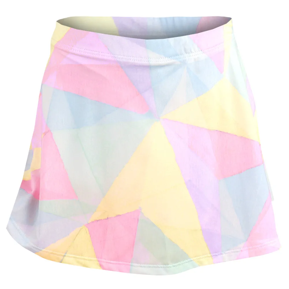Sofibella Girl's UV Colors Skort - Rainbow Prisma Tight Fit Durable Material