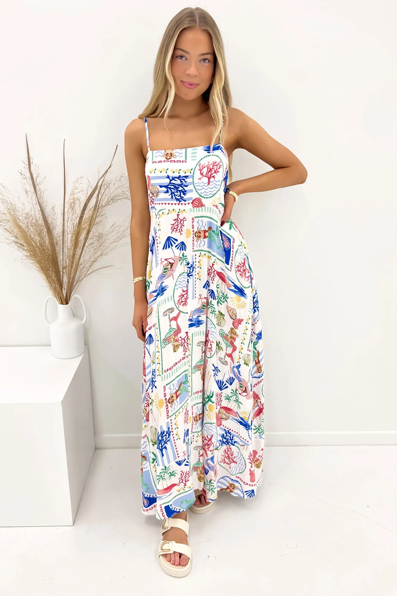 Non-Iron Mischa Midi Dress Mermaids & Cocktails