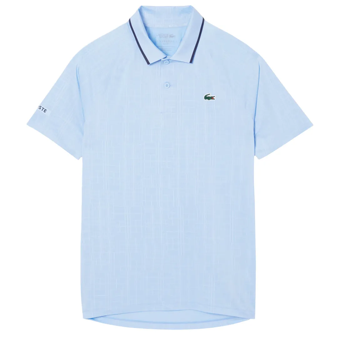 Comfortable cuffs Sturdy Construction Lacoste Men's Djokovic X Tennis On Court Polo - Pastel Blue