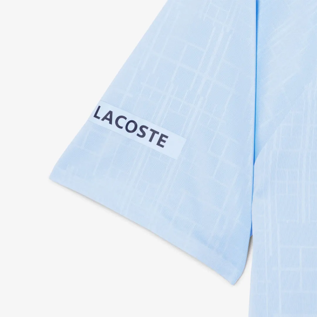 Suede - Like Buttoned Sturdy Construction Lacoste Men's Djokovic X Tennis On Court Polo - Pastel Blue