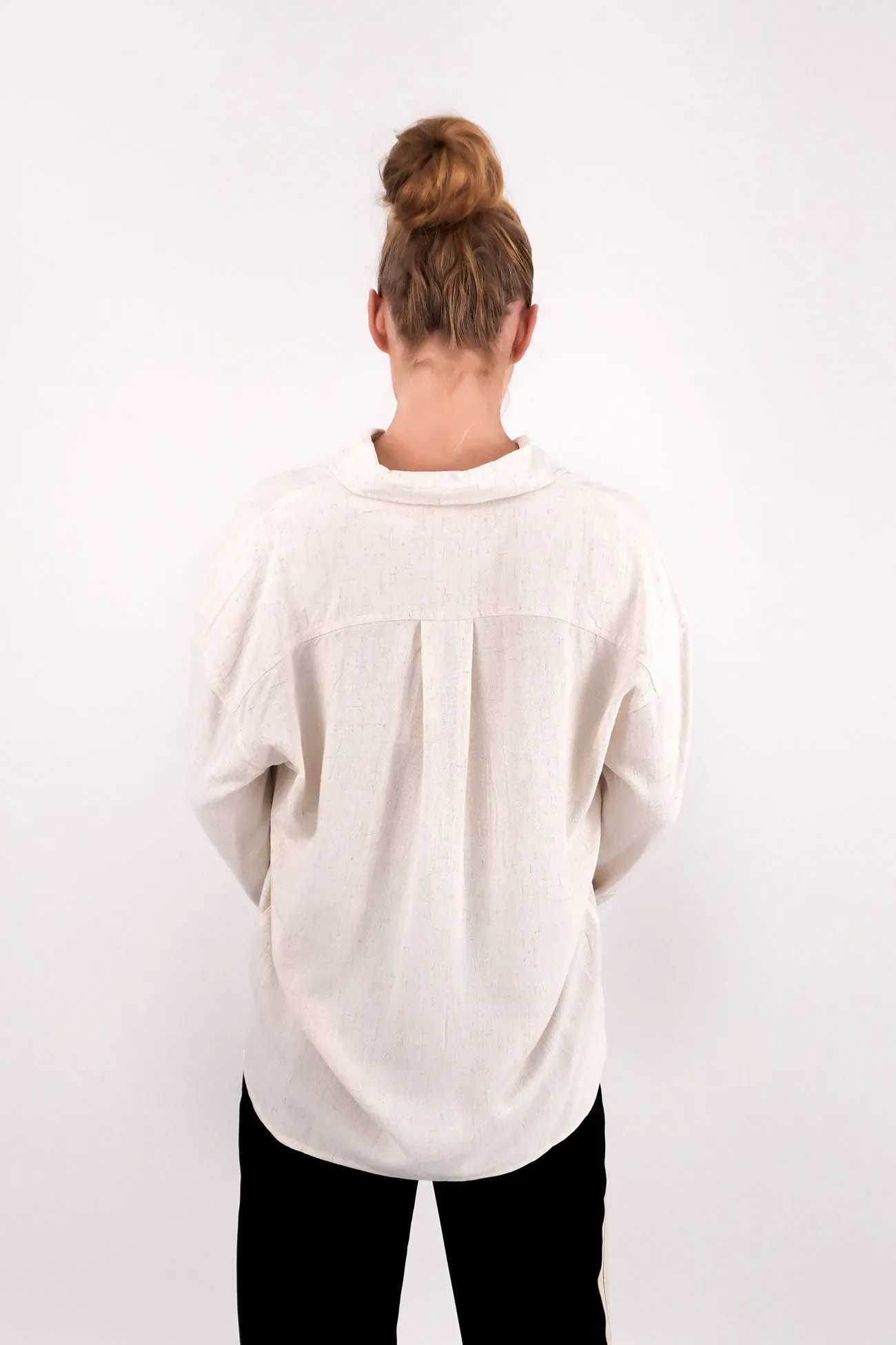 Easy Care Material Sunray Oversized Long Sleeve Shirt Oat