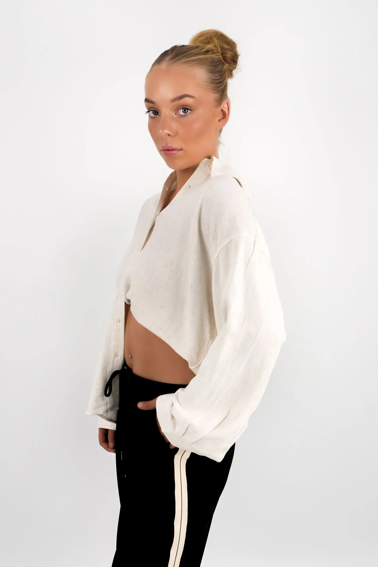 Camouflage Style Eco friendly materials Sunray Oversized Long Sleeve Shirt Oat