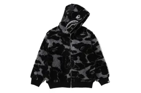 Bape Abc Camo Boa Shark Relaxed Fit Hoodie Black Matte Finish