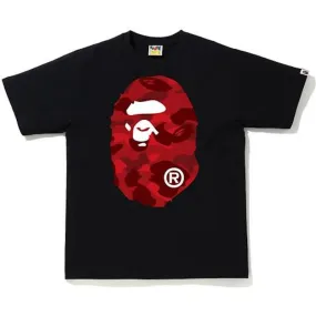 Bape Color Camo Big Ape Head Tee Black/Red Classic Design