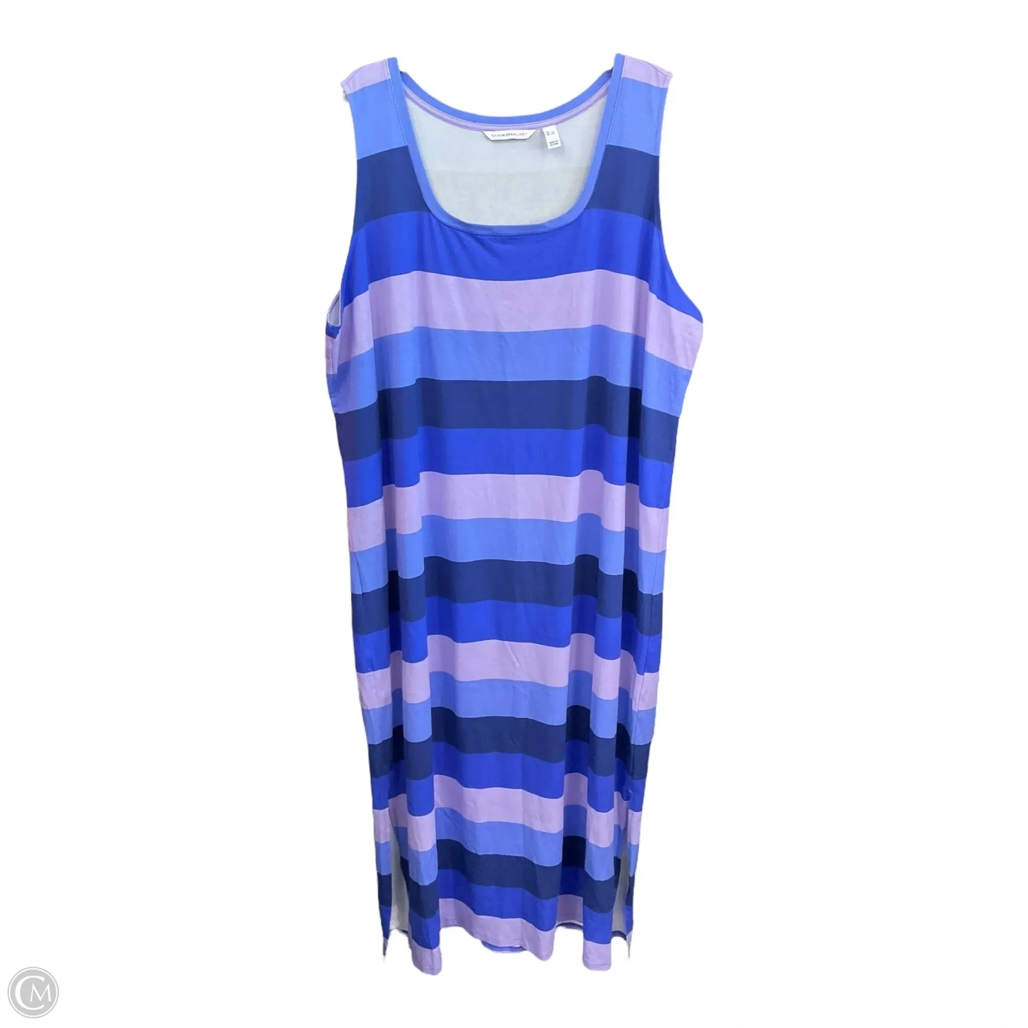 High low hem Mixed Fabric Dress Casual Maxi By Isaac Mizrahi Live Qvc In Multi-colored, Size: 3x