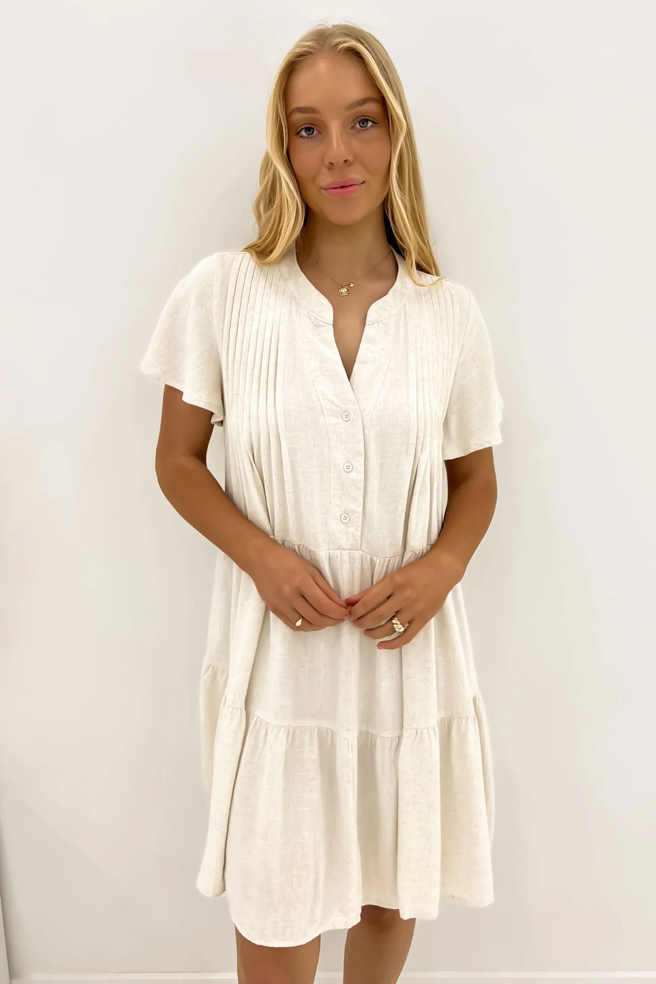 Blaire Mini Dress Natural Relaxed and Effortless Daywear Comfort