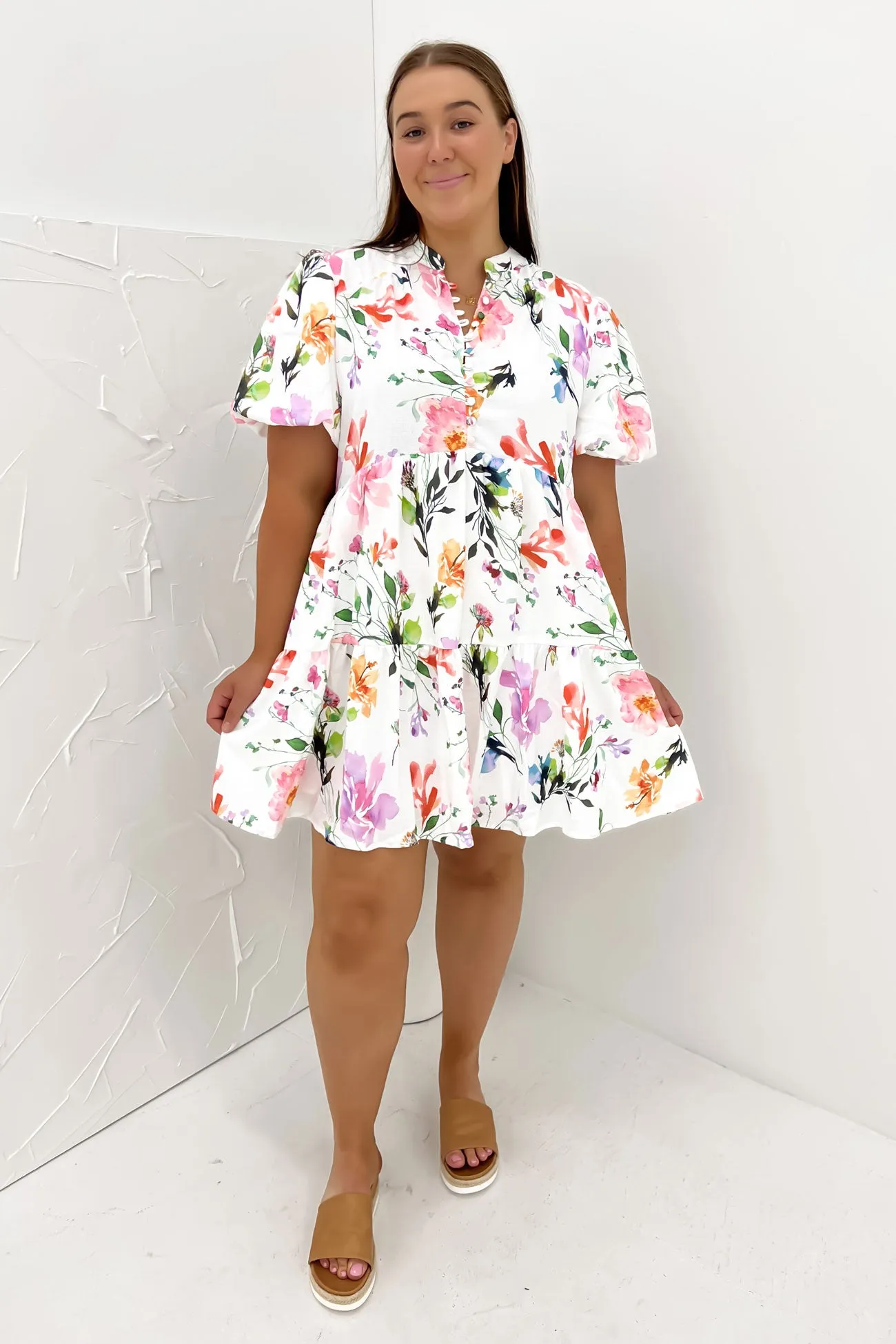 Modern Form Smart touch Blaise Mini Dress White Floral