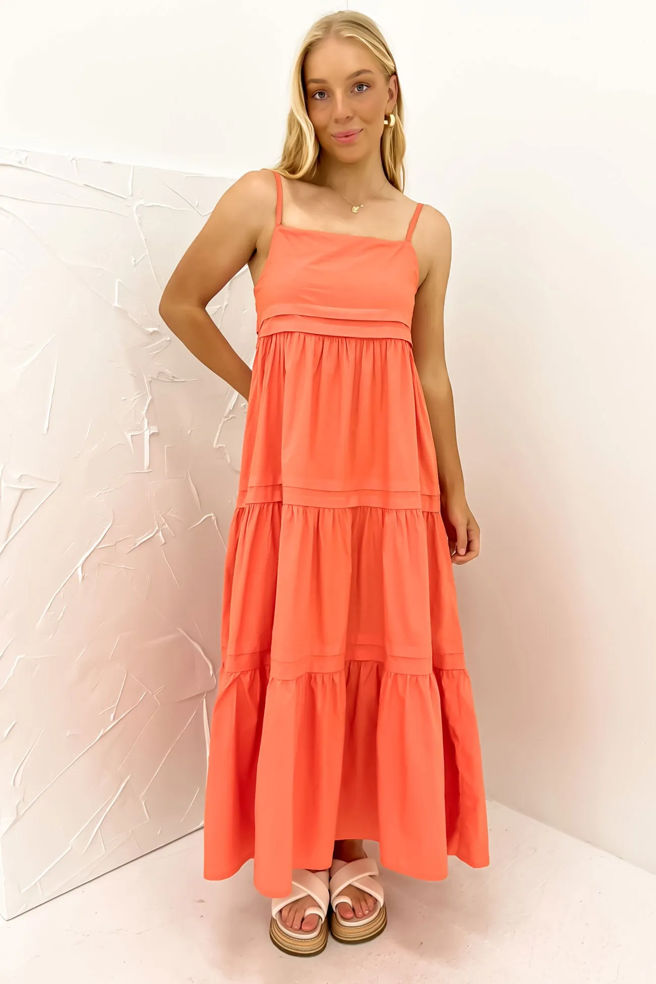 Esme Maxi Dress Coral Clean Flow