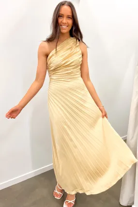 Office Ease Caralee Midi Dress Gold