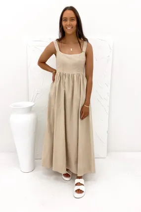 NoiseFreeFabric Mabel Maxi Dress Beige