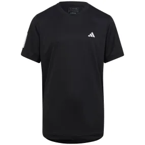 Sturdy Buttons Customized adidas Boys Club 3 Stripe Tee - Black