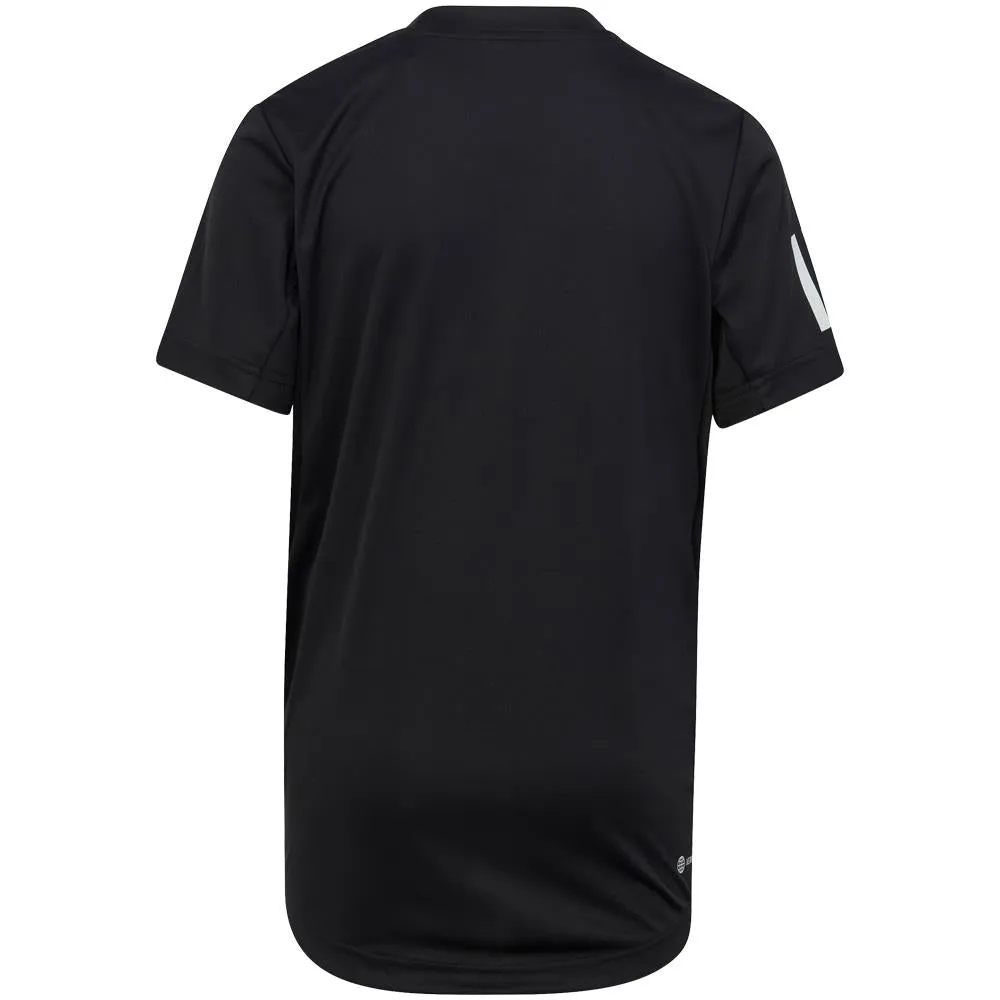 ruffled hem Performance Fabric adidas Boys Club 3 Stripe Tee - Black