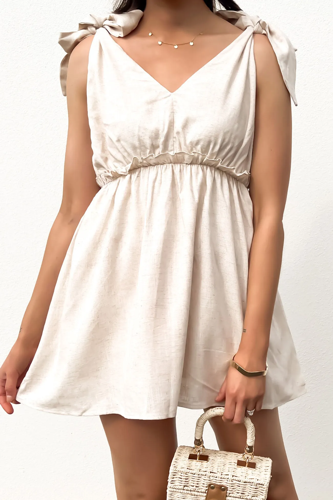 All Season Style Beattie Mini Dress Beige
