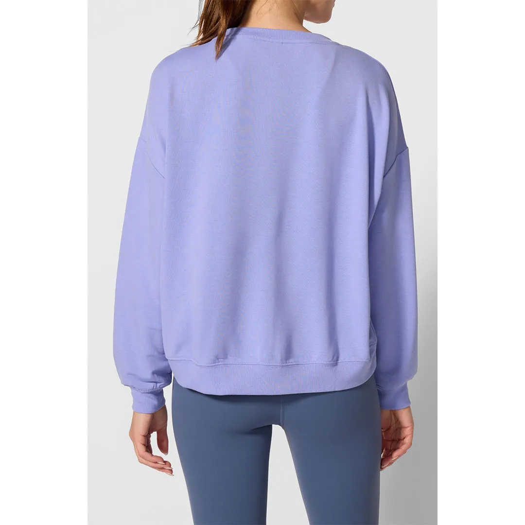Smooth Zippers fitted fit Suede Finish MPG Women's Cozy Fleece Relax Pullover - Jacaranda
