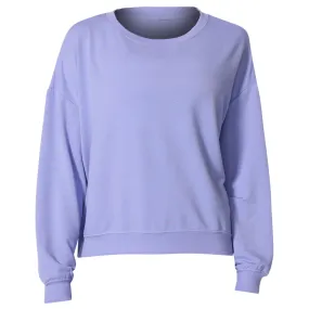 Suede Finish MPG Women's Cozy Fleece Relax Pullover - Jacaranda Thick