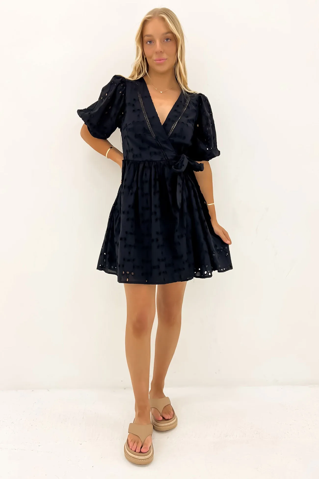 Kirby Wrap Dress Black Dressy Yet Comfortable Gentle Flow
