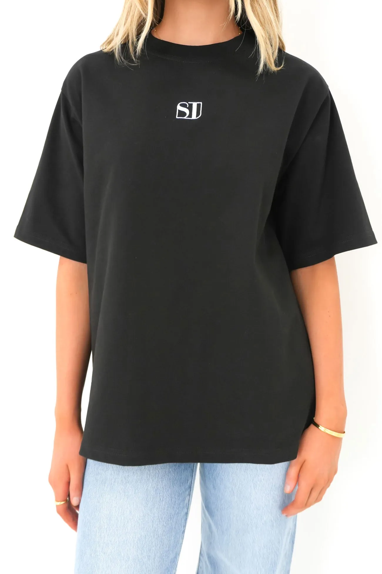 Silent Luxe Tee Black Practical Design Light Trend