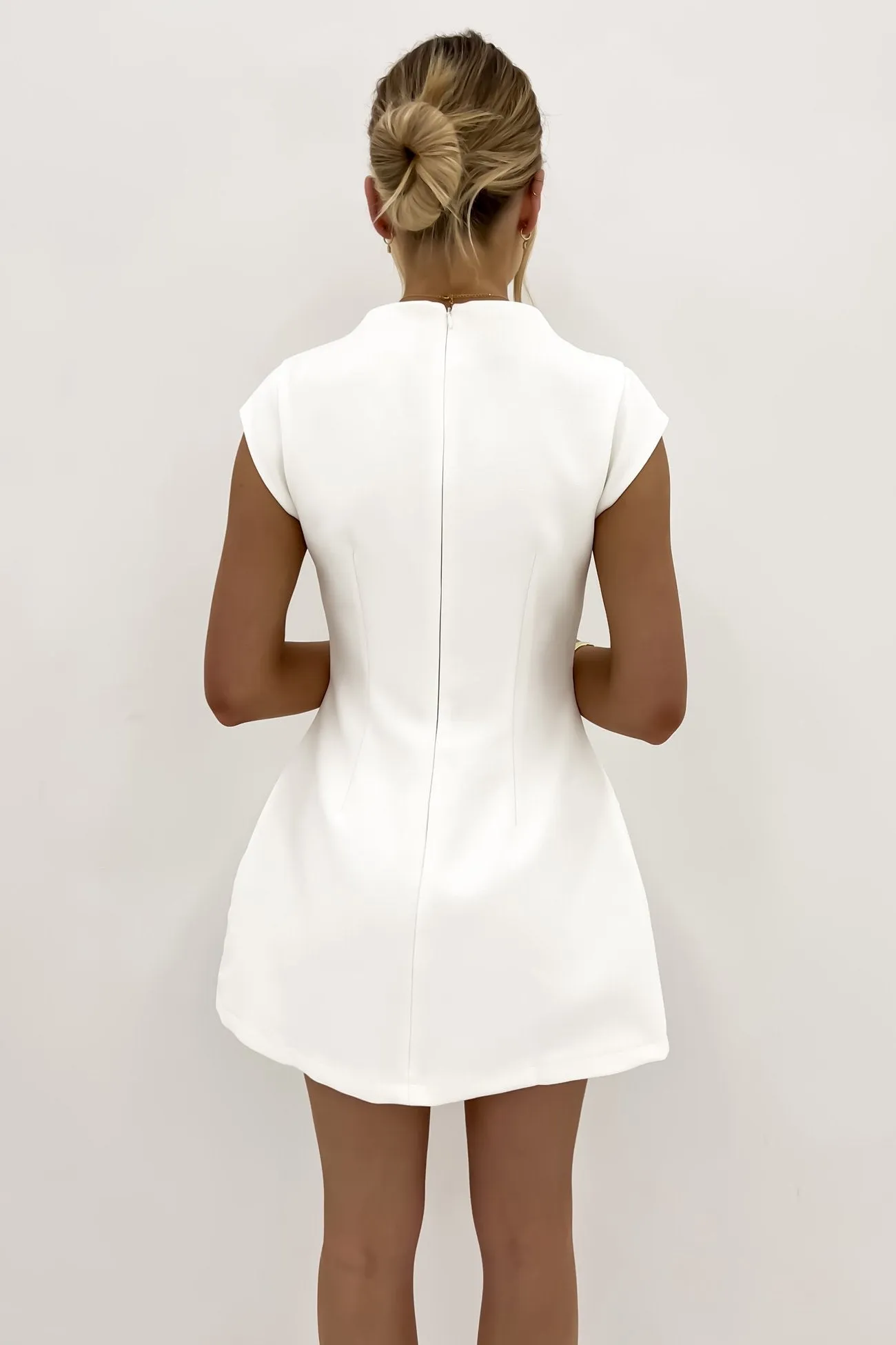 Tatiana Mini Dress White Peplum-Style Night Vibes