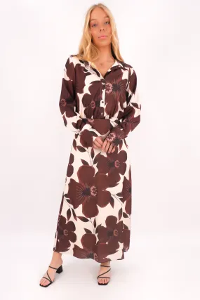 Romantic date dress Rhys Maxi Dress Brown