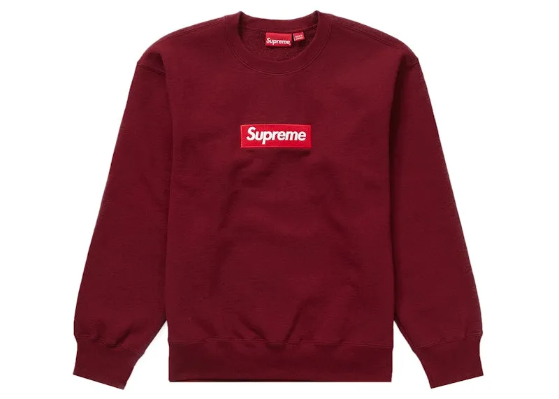 Supreme Box Logo Crewneck (Fw22) Cardinal Linen