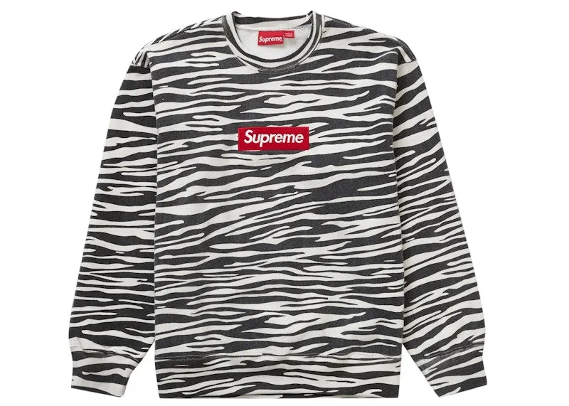 Supreme Box Logo Crewneck (Fw22) Zebra Double Stitched Exquisite Craftsmanship
