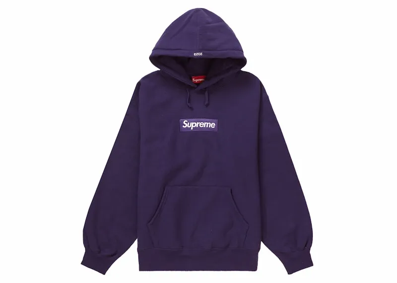 Breathable Supreme Box Logo Hooded Sweatshirt (Fw23) Dark Purple