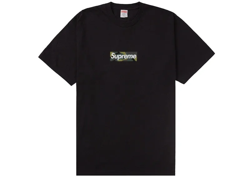 Supreme Box Logo Tee (Fw23) Black ribbed Smooth Texture